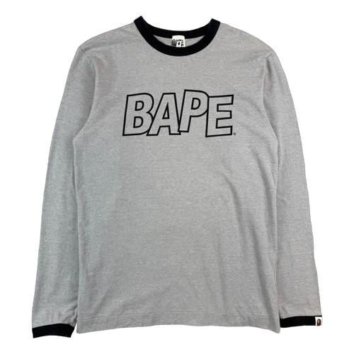 BAPE Logo L/S Tee Grey | Vintage Clothing Store Canada