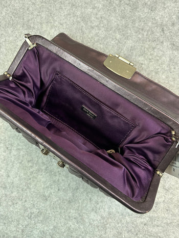 Miu Miu Vitello Lux Matelasse Flap Pochette Purple
