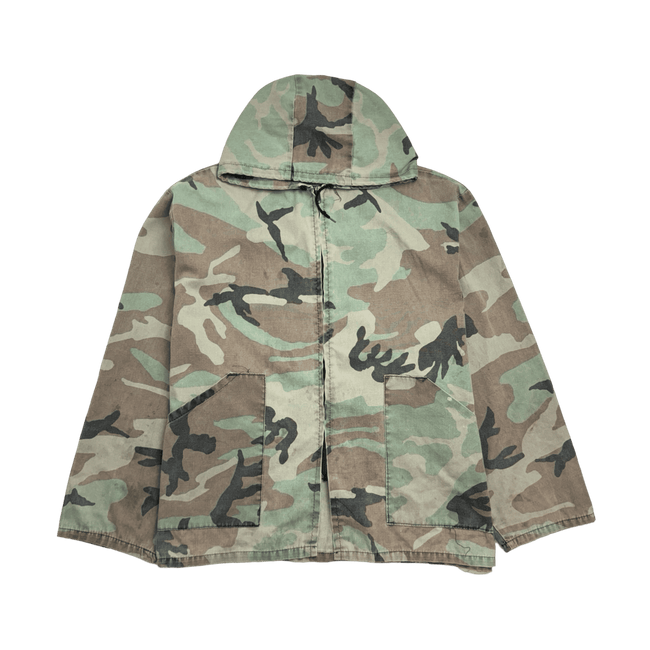(XXL) Vintage Military Camo Zip-Up Hooded Jacket