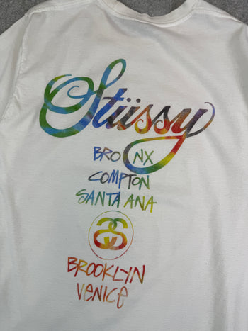 Stussy Tye Dye Tour Tee White (USED)