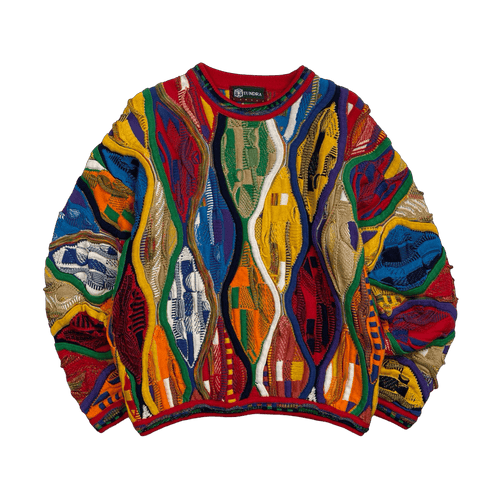 Vintage Tundra 3D Textured Knit Sweater Multi | Vintage Clothing Store Canada
