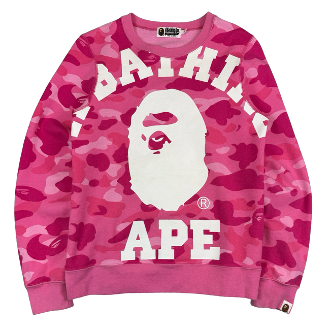 BAPE College Camo Sweatshirt Pink (USED)