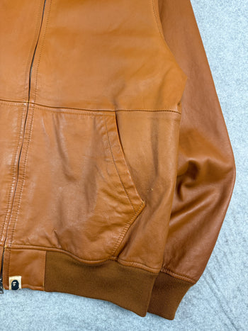 BAPE Sheep Skin Leather Shark Full Zip Jacket (USED)
