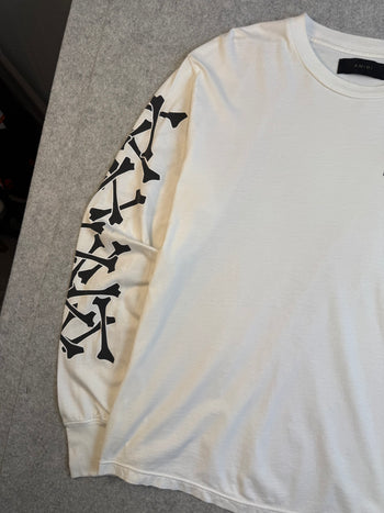 Amiri Bones Stacked L/S Tee White (USED)