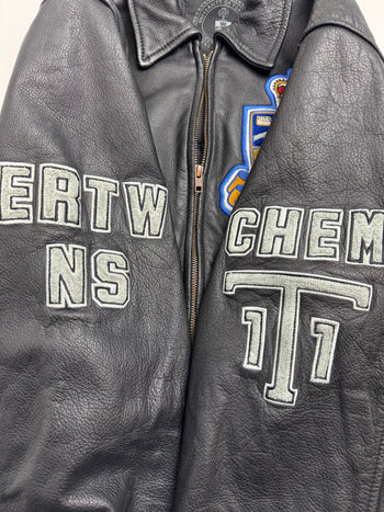Vintage U of T Engineering Leather Varsity Jacket Black