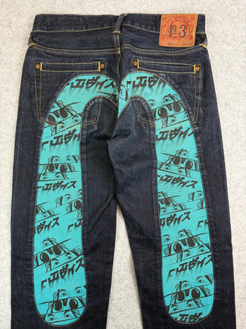 Evisu Lot 2000 No. 3 Daicock Blue Denim Pants