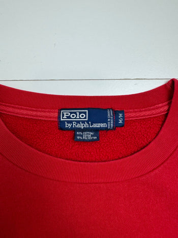 (L) Vintage Ralph Lauren Polo Bear Sweatshirt Red