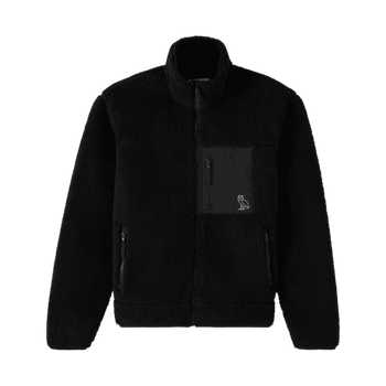 OVO Deep Pile Sherpa Fleece Jacket Black