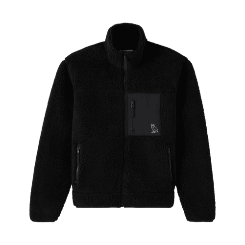 OVO Deep Pile Sherpa Fleece Jacket Black | Vintage Clothing Store Canada