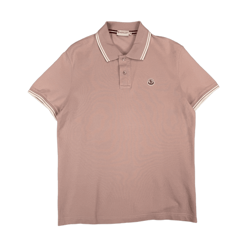 Moncler Striped Button-up Polo Shirt Pink (USED) | Vintage Clothing Store Canada