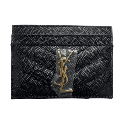 Yves Saint Laurent Gold Hardware Card Holder Black | Vintage Clothing Store Canada