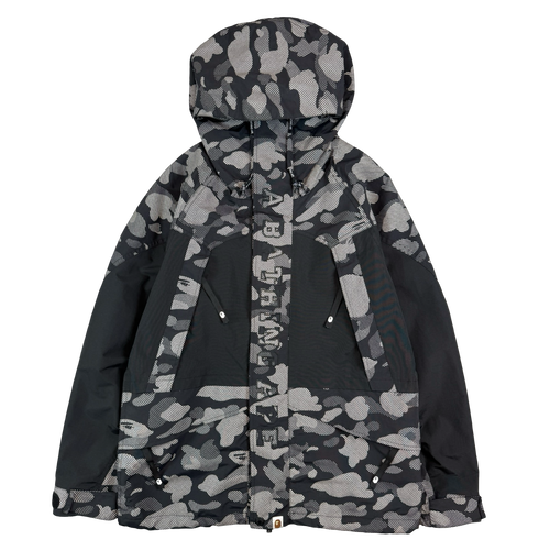 BAPE Reflector Camo Snowboard Jacket Black/Grey (USED) | Vintage Clothing Store Canada
