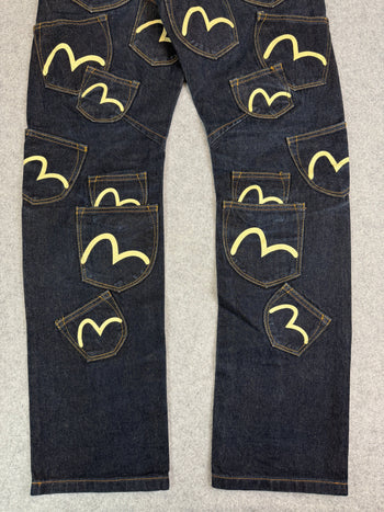 Evisu No. 3 Seagull Multi Pocket Denim Pants
