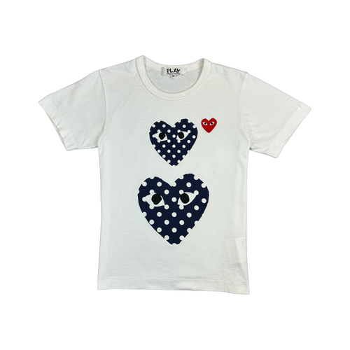Women’s Comme Des Garcons Play Heart Motif Tee White | Vintage Clothing Store Canada
