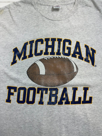 (XXL) Vintage Michigan Football Tee Light Grey