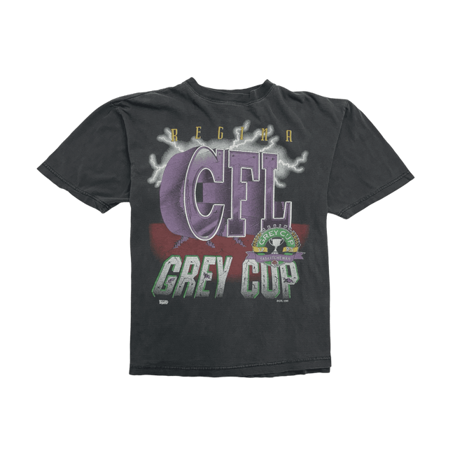 (M) Vintage '95 Saskatchewan Rough Riders Grey Cup Tee Faded Black
