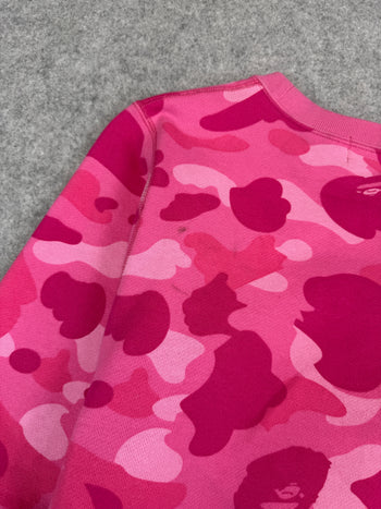 BAPE College Camo Sweatshirt Pink (USED)