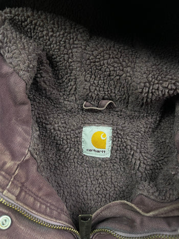 Vintage Carhartt Sherpa Lined Hooded Jacket Purple
