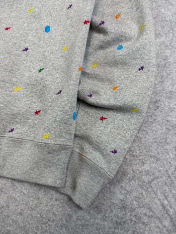 BAPE Apestar Scattered Logo Full Zip Up Hoodie Grey (USED)