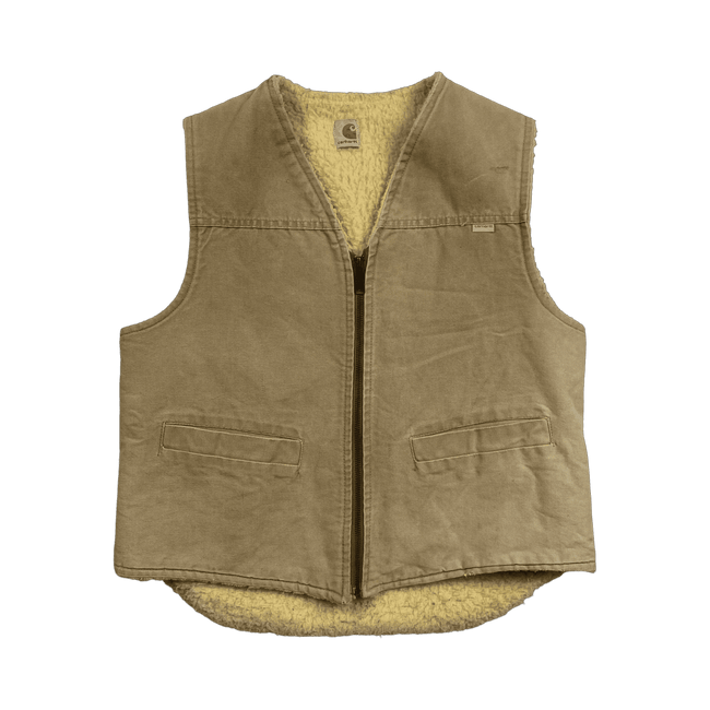 Vintage 90s Carhartt Sherpa Lined Vest Beige