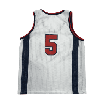 (L) Vintage 90s Team USA Basketball #5 Jersey White