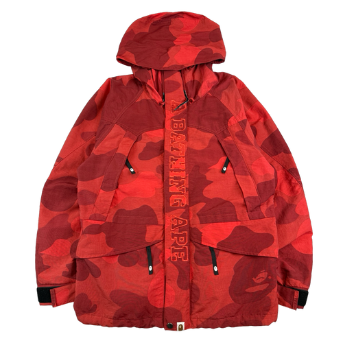 BAPE Camo Snowboard Jacket Red (USED) | Vintage Clothing Store Canada