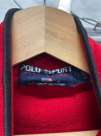 Vintage 90s Polo Sport Ralph Lauren Fleece Vest Red