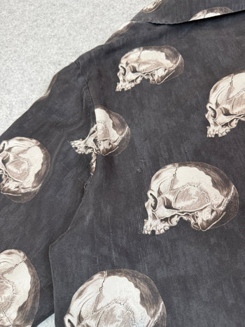 Amiri Skull-print Silk Button-up Shirt Black (USED)