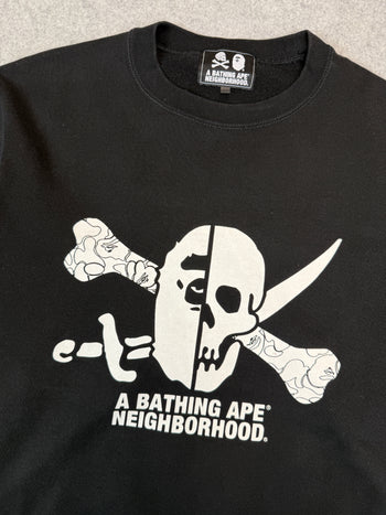 BAPE x Neighborhood Ape Skull Crewneck Black (USED)
