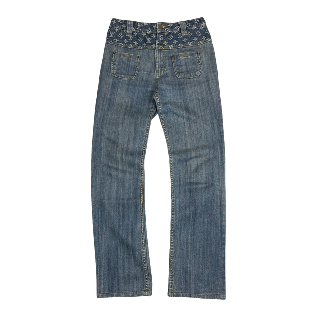 Women’s Louis Vuitton Denim Waist Monogram Pants