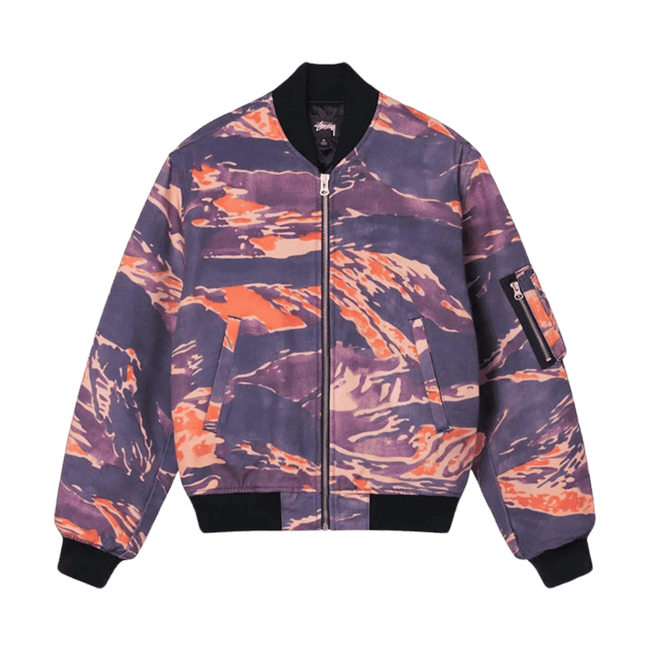 Stussy Tigris Canvas Bomber Jacket Purple