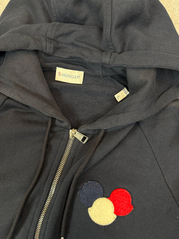 Moncler Combination Logo Zip-up Hoodie Navy Blue (USED)