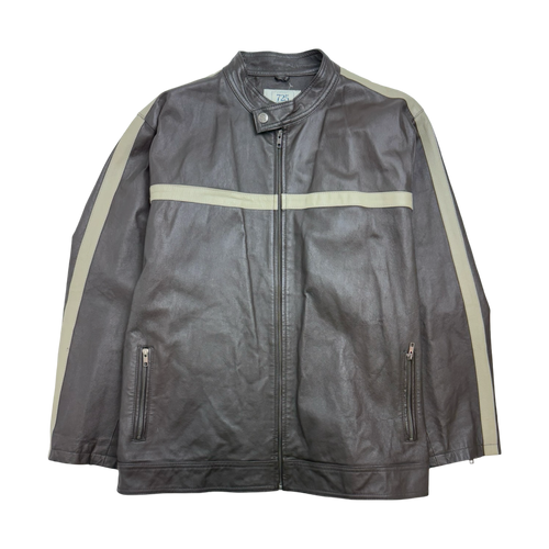 Vintage 725 Originals Leather Zip-Up Jacket Brown | Vintage Clothing Store Canada