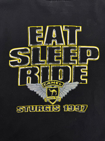 Vintage 1990’s Camel Eat Sleep Ride Sturgis Tee Black