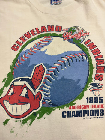 Vintage '95 MLB Cleveland Indians Championship Tee White
