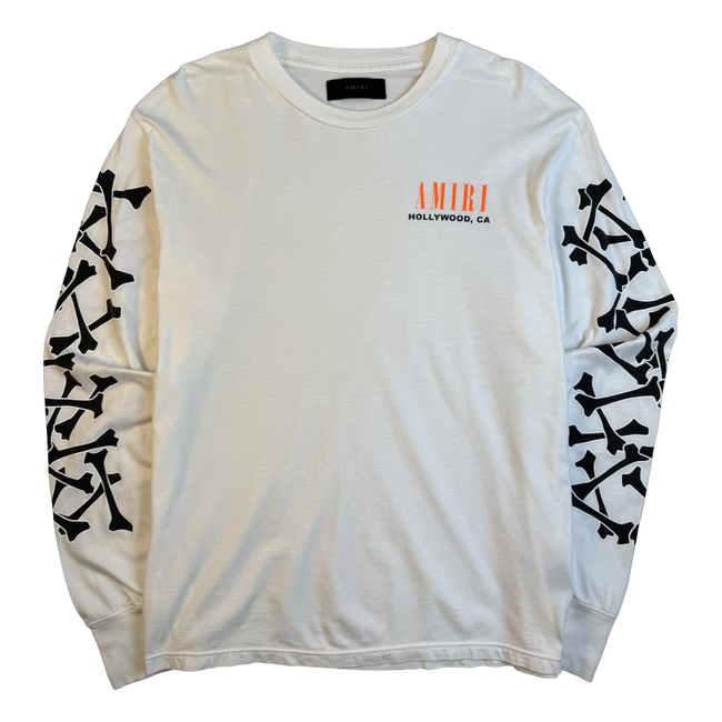 Amiri Bones Stacked L/S Tee White (USED)