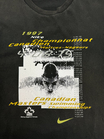 (XL) Vintage '97 Nike Canadian Masters Swimming Tee Black