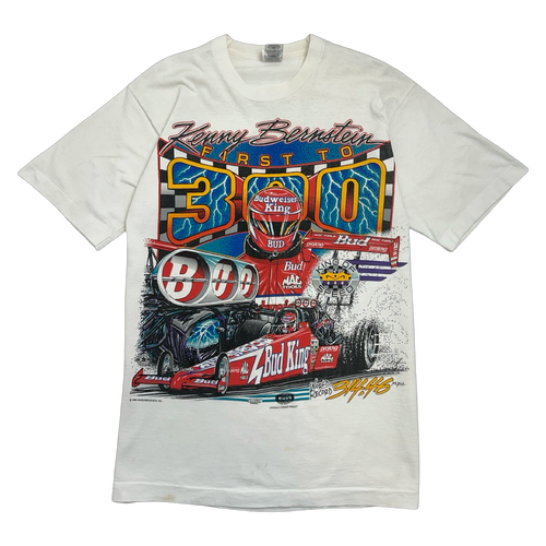 Vintage 1990’s Budweiser Kenny Bernstein First To 300 Tee White | Vintage Clothing Store Canada