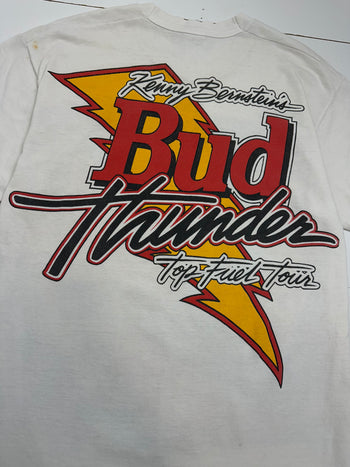 Vintage 1990’s Budweiser Kenny Bernstein First To 300 Tee White