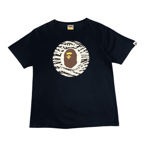 BAPE Busy Works Zebra Tee Black (USED) | Vintage Clothing Store Canada