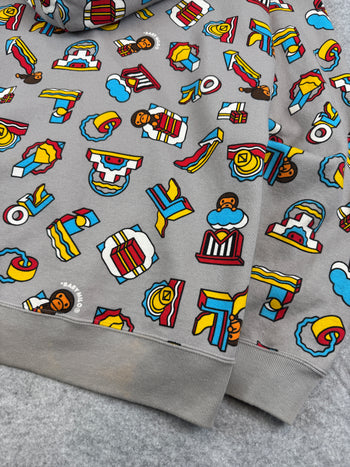 BAPE Baby Milo All Over Full Zip Hoodie Grey (USED)