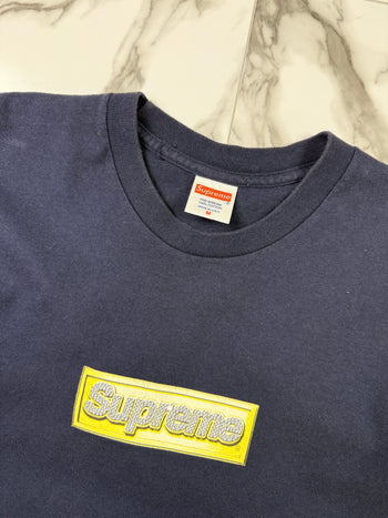Supreme Bling Logo Tee Navy (USED)