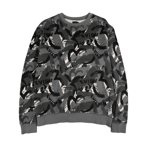 Evisu Seagull AOP Print Sweatshirt Dark Grey | Vintage Clothing Store Canada