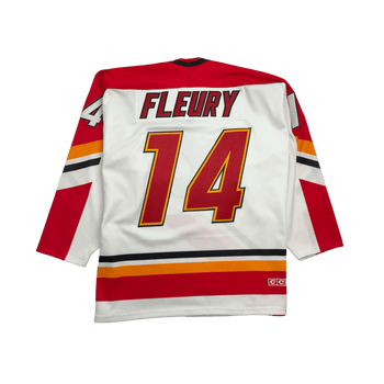 (XXL) Vintage Calgary Flames Fleury Jersey White
