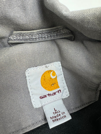 (L) Carhartt Fleeced Lined Zip-Up Jacket Grey