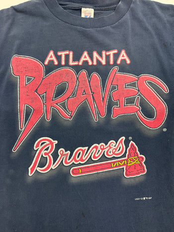 (XL) Vintage '97 Atlanta Braves Tee Faded Navy