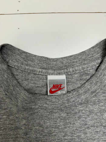 (L) Vintage Nike Chest Swoosh Embroidered Tee Grey