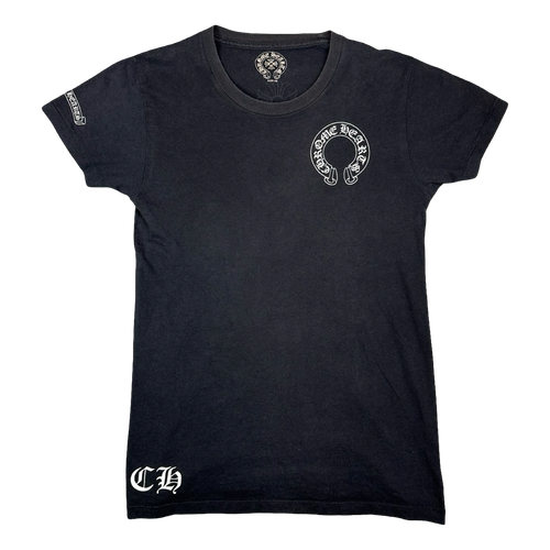 Women's Chrome Hearts Vertical Crosses Horse Shoe Tee Black | Vintage Clothing Store Canada