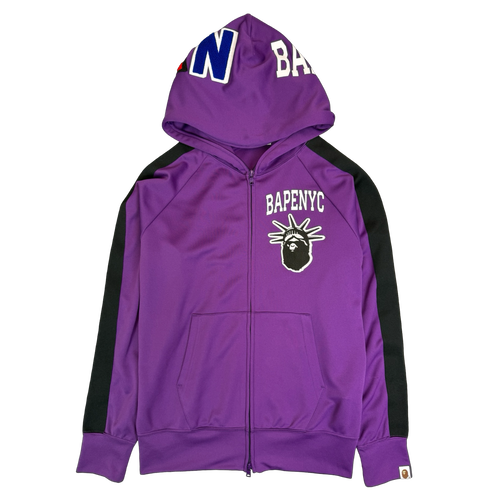 BAPE NYC Track Full Zip Hoodie Purple (USED) | Vintage Clothing Store Canada