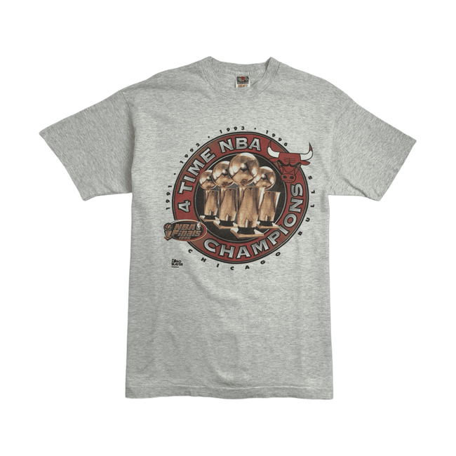 (L) Vintage '96 Chicago Bulls 4-Time Champs Tee Grey